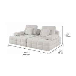 Rolled and Compressed Loveseat-in-a-Box with Matching Ottoman Beige Sale