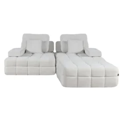 Rolled and Compressed Loveseat-in-a-Box with Matching Ottoman Beige Sale