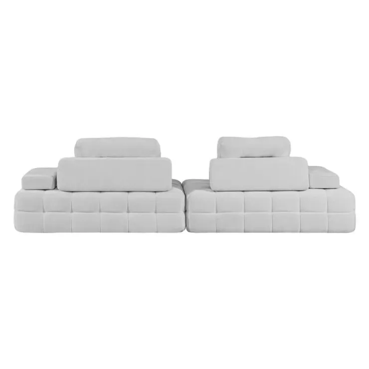 Rolled and Compressed Sectional-in-a-Box with Matching Ottoman Beige Clearance