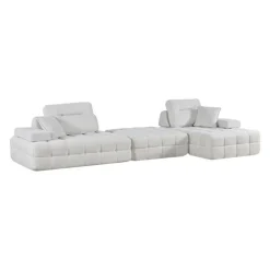Rolled and Compressed Sectional-in-a-Box with Matching Ottoman Beige Clearance