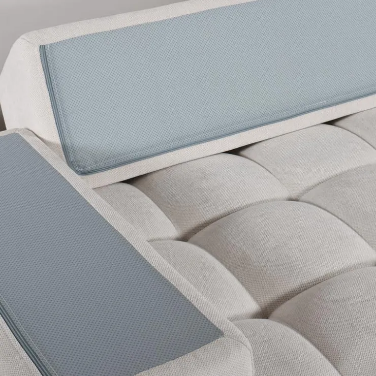 Rolled and Compressed Sectional-in-a-Box with Matching Ottoman Beige Clearance
