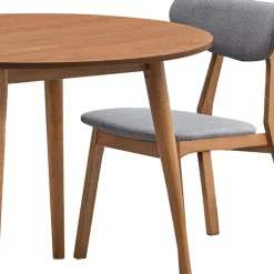 Round Dining Table with 2 Chairs - Grey Brown/Grey Clearance