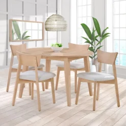 Arboit Poitras Round Extendable Solid Wood Dining Table 48