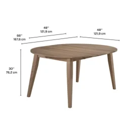 Arboit Poitras Round Extendable Solid Wood Dining Table 48" to 66" - Grey Sale