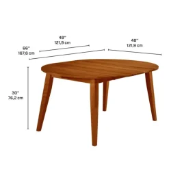 Arboit Poitras Round Extendable Solid Wood Dining Table 48" to 66" - Brown Best