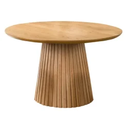 Round Pedestal Dining Table with 4 Chairs - Grey Natural / Light Grey Hot