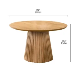 Round Pedestal Dining Table with 4 Chairs - Grey Natural / Light Grey Hot