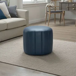 Round Pouf - Blue INDIGO Online