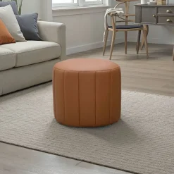Round Pouf - TAN Sale