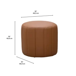 Round Pouf - TAN Sale
