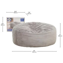 Sealy Corduroy Velvet Bean Bag - Grey Best