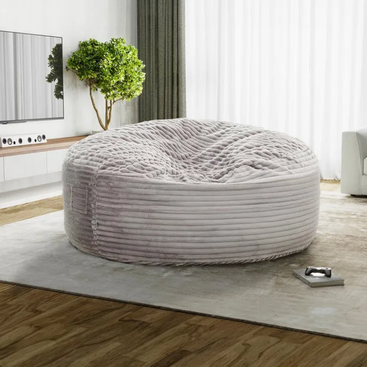 Sealy Corduroy Velvet Bean Bag - Grey Best