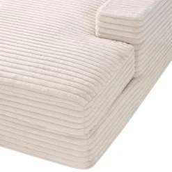 Sealy Corduroy Velvet Chaise - Cream Beige Best