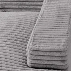 Sealy Corduroy Velvet Chaise - Grey Online
