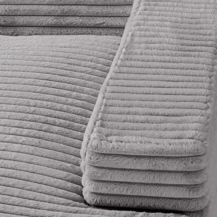 Sealy Corduroy Velvet Chaise - Grey Online