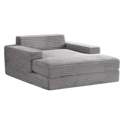 Sealy Corduroy Velvet Chaise - Grey Online