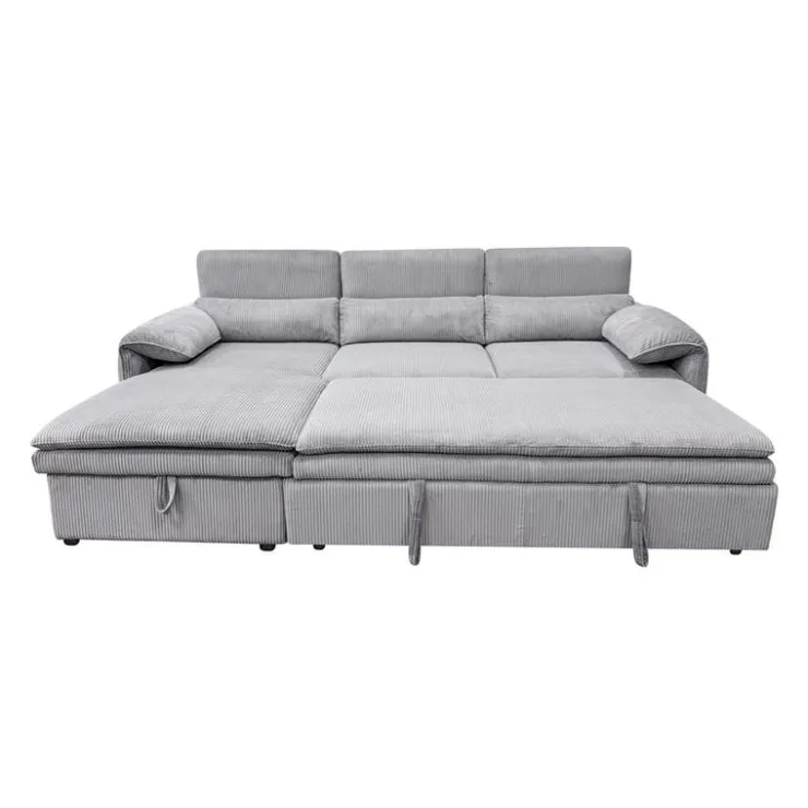 Sectional Bed and a Left-Side Chaise with Storage - Grey Best