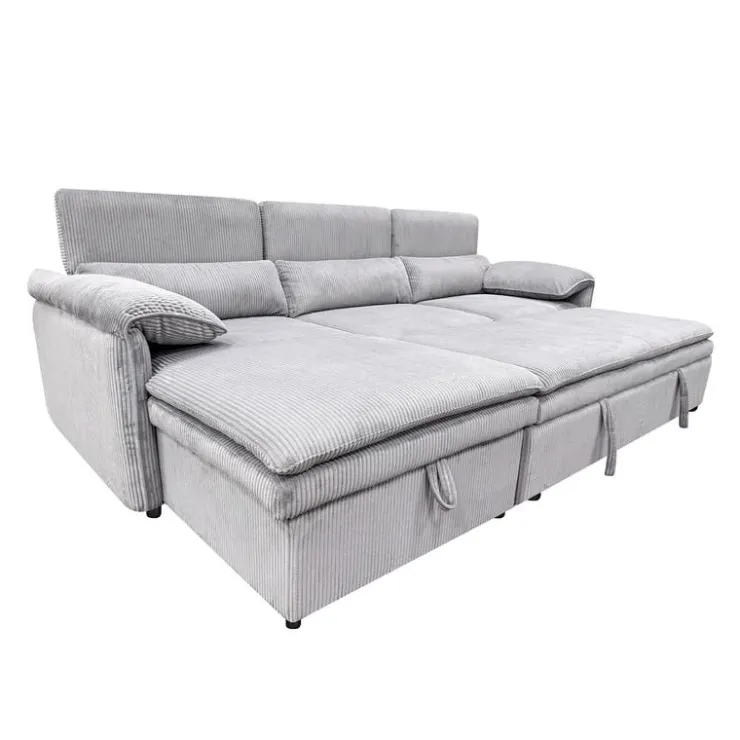 Sectional Bed and a Left-Side Chaise with Storage - Grey Best