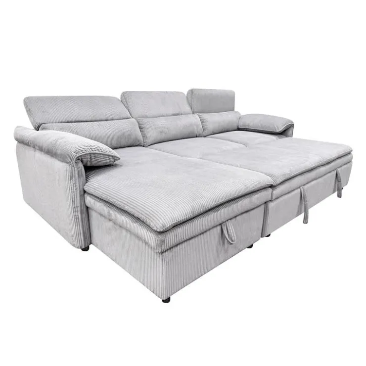 Sectional Bed and a Left-Side Chaise with Storage - Grey Best
