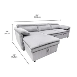 Sectional Bed and a Left-Side Chaise with Storage - Grey Best