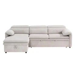 Sectional Bed and a Left-Side Chaise with Storage - Beige Sale