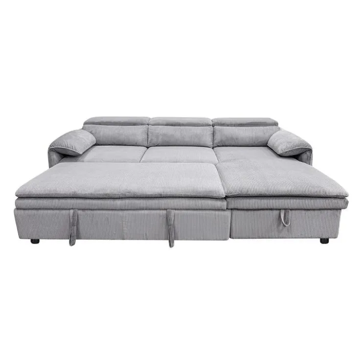 Sectional Bed and a Right-Side Chaise with Storage - Grey Discount