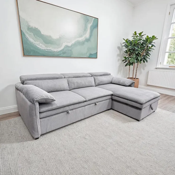 Sectional Bed and a Right-Side Chaise with Storage - Grey Discount