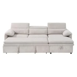 Sectional Bed and a Right-Side Chaise with Storage - Beige Clearance
