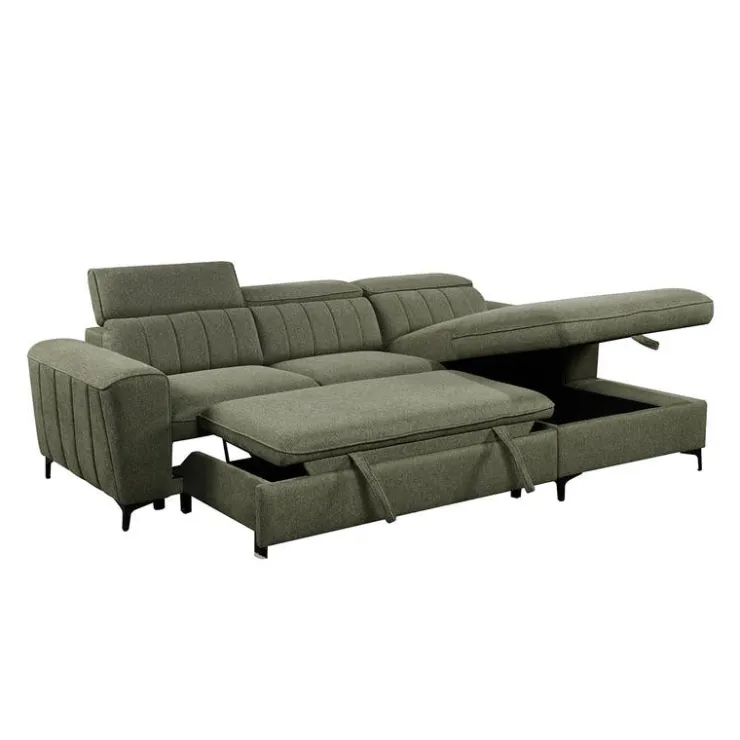Sectional Bed with Chaise and Storage Green Sale
