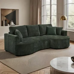 Sectional Bed with Chaise and Storage Green New