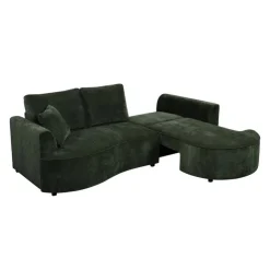 Sectional Bed with Chaise and Storage Green New