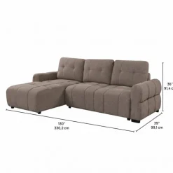 Sectional Bed with Left-Facing Chaise and Storage - Grey Outlet