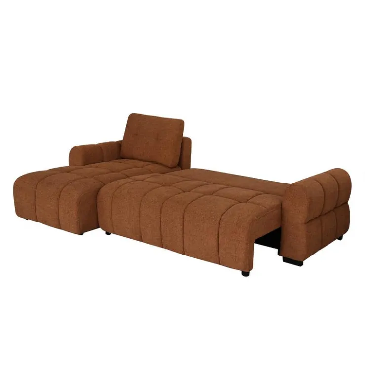 Sectional Bed with Left-Facing Chaise and Storage - Terracotta Rust Hot