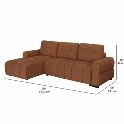 Sectional Bed with Left-Facing Chaise and Storage - Terracotta Rust Hot