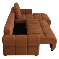 Sectional Bed with Right-Facing Chaise and Storage - Terracotta Rust Outlet