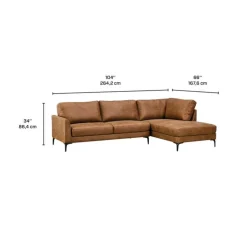 Sectional Sofa with Right-Facing Chaise Brun Outlet