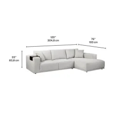 Sectional with Chaise and Built-In Audio Sound System White Best