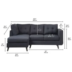Sectional with Left-Side Chaise Black