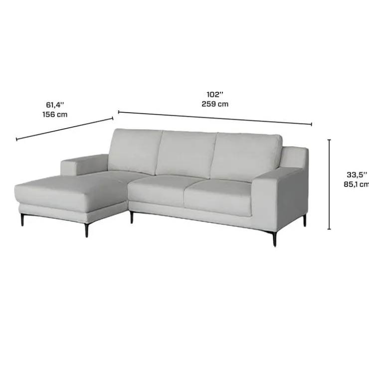 Sectional with Left-Side Chaise - BEIGE Sale