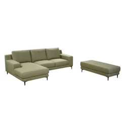 Sectional with Left-Side Chaise and Ottoman - GREEN New