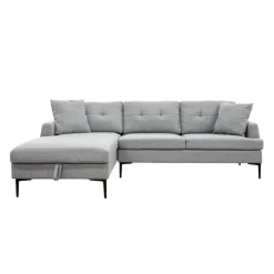 Sectional with Left-Side Chaise and Storage Grey New