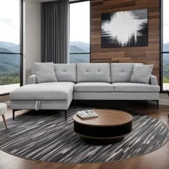 Sectional with Left-Side Chaise and Storage Grey New