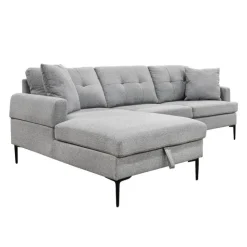 Sectional with Left-Side Chaise and Storage Grey New