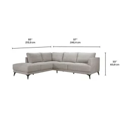 Sectional with Left-Side Chaise Grey Outlet