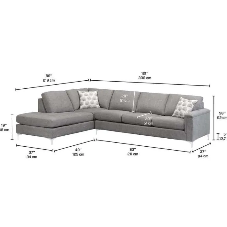 Sofa By Fancy Sectional with Left-Side Chaise Grey Sale