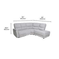Sectional with Power Recliner - Grey New