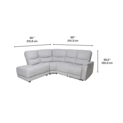 Sectional with Power Recliner - Grey Clearance