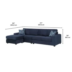 Sofa By Fancy Sectional with Reversible Chaise - Blue Midnight Sale