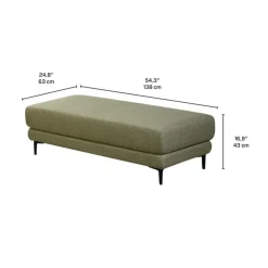 Sectional with Right-Side Chaise and Ottoman - GREEN Hot