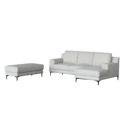 Sectional with Right-Side Chaise and Ottoman - BEIGE Clearance